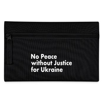 No peace without justice for ukraine - Federtasche - Schwarz - Vorne