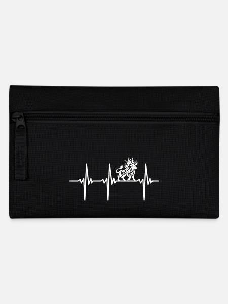 Heartbeat for burning tattoo bulls - Pencil Case - black