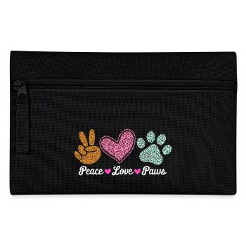 Peace Love Paws Tierliebhaber Design - Federtasche - Schwarz - Vorne
