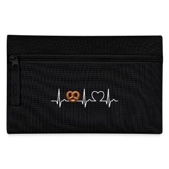 ECG Curve - Heart Curve - Pulse - Food - Pretzel - Pencil Case - black - Front