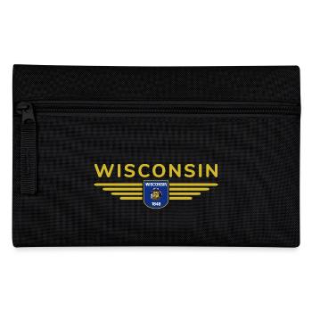Wisconsin Fan Shirt – Natur & Stolz - Federtasche - Schwarz - Vorne