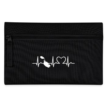 Herzkurve Malta - Reise - Nation - Puls - EKG - Federtasche - Schwarz - Vorne