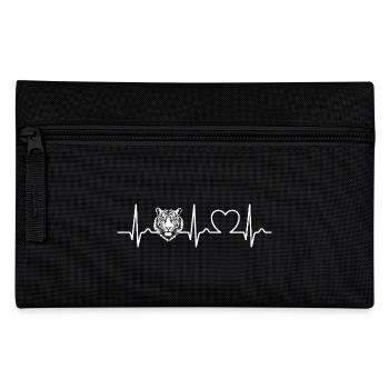 Tiger - Tiger's Head - Heart Curve - ECG - Pulse - Pencil Case - black - Front
