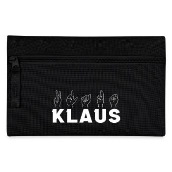 Gebärdensprache Klaus - Federtasche - Schwarz - Vorne