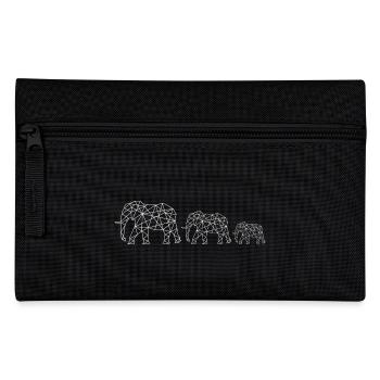 Geometrische Elefantenfamilie - Federtasche - Schwarz - Vorne