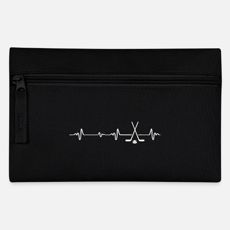 Eishockey heartbeat - Federtasche - Schwarz
