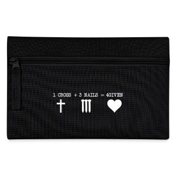 1 CROSS + 3 NAILS + 4GIVEN Christliches Geschenk - Federtasche - Schwarz - Vorne