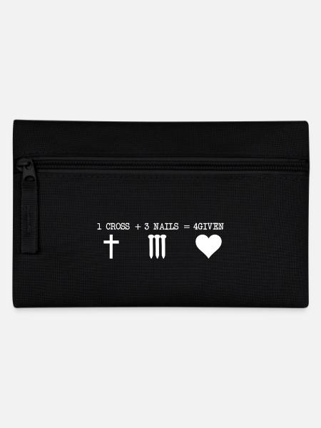 1 CROSS + 3 NAILS + 4GIVEN Christliches Geschenk - Federtasche - Schwarz