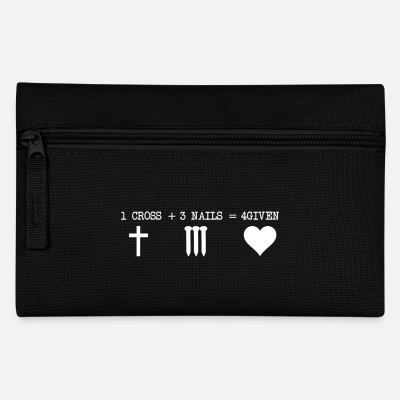 1 CROSS + 3 NAILS + 4GIVEN Christliches Geschenk - Federtasche - Schwarz