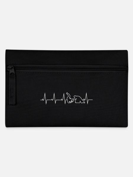 I love Aikido - heartbeat - Pencil Case - black