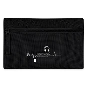 Herzschlag PC Gamer Tastatur Geschenk - Federtasche - Schwarz - Vorne