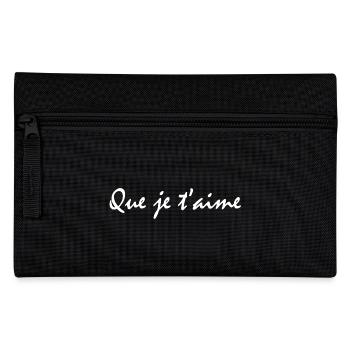 Que je t'aime blanc - Trousse - noir - Devant
