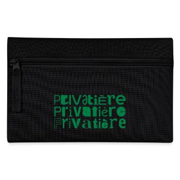 Privatier Privatière Wort Motto Spruch - Federtasche - Schwarz - Vorne