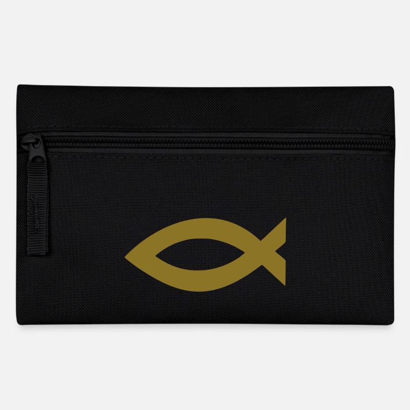 jesus fisch - Federtasche - Schwarz