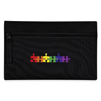 Rainbow 02os - Puzzle - pace - peace -Frieden - Federtasche - Schwarz - Vorne
