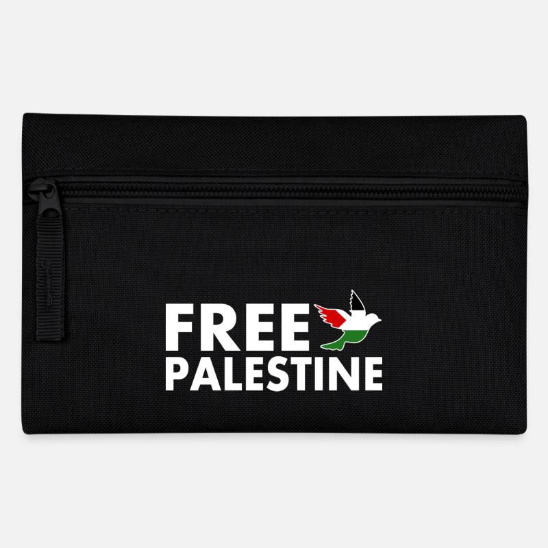 Free palestine - Federtasche - Schwarz