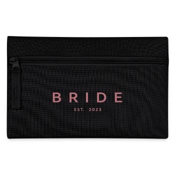 Bride Est. 2023 Fiançailles Douche nuptiale Mariage - Trousse - noir - Devant