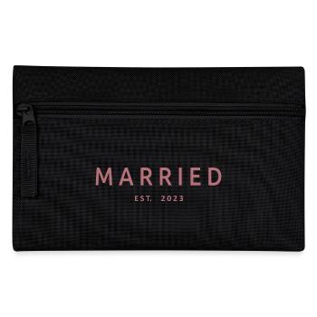 Marié Est. 2023 - Cadeau de mariage hommes et femmes - Trousse - noir - Devant