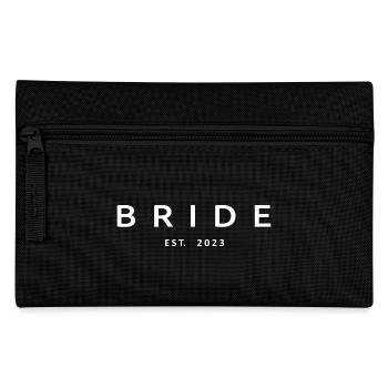 Bride Est. 2023 Fiançailles Douche nuptiale Mariage - Trousse - noir - Devant