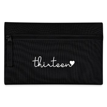 Cute 13th Birthday Gift 13 Years Old - Thirteen - Pencil Case - black - Front