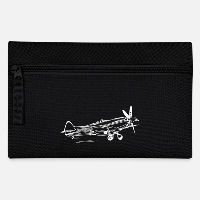 Avion Vintage Popeller Flyer - Trousse - noir