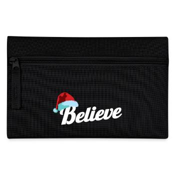 Santa Claus Hat Believe In Santa Xmas Party Gift - Pencil Case - black - Front