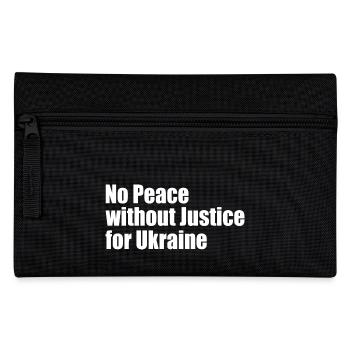 No peace without justice for ukraine - Federtasche - Schwarz - Vorne