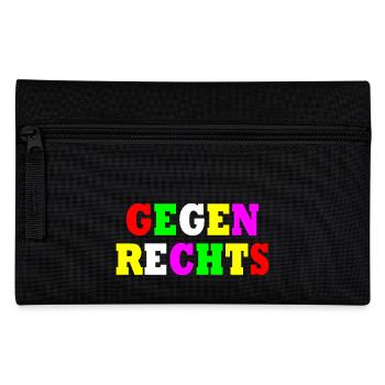 Gegen rechts - Federtasche - Schwarz - Vorne