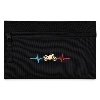 Motorcycle Heartbeat Biker ECG Heart Rate - Pencil Case - black - Front