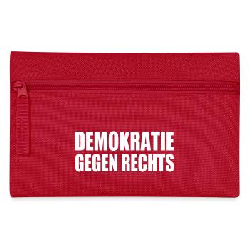 demokratie gegen rechts - Federtasche - Rot - Vorne
