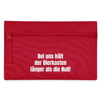 Chez nous, la caisse de bière dure plus longtemps que zéro ! - Trousse - rouge - Devant