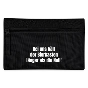 Bei uns hält der Bierkasten langer als die Null! - Federtasche - Schwarz - Vorne