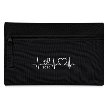 ECG Curve - Heart Curve - Baby 2025 - Pregnant - Pencil Case - black - Front