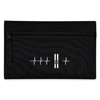 I love skiing (ski heartbeat) - Pencil Case - black - Front