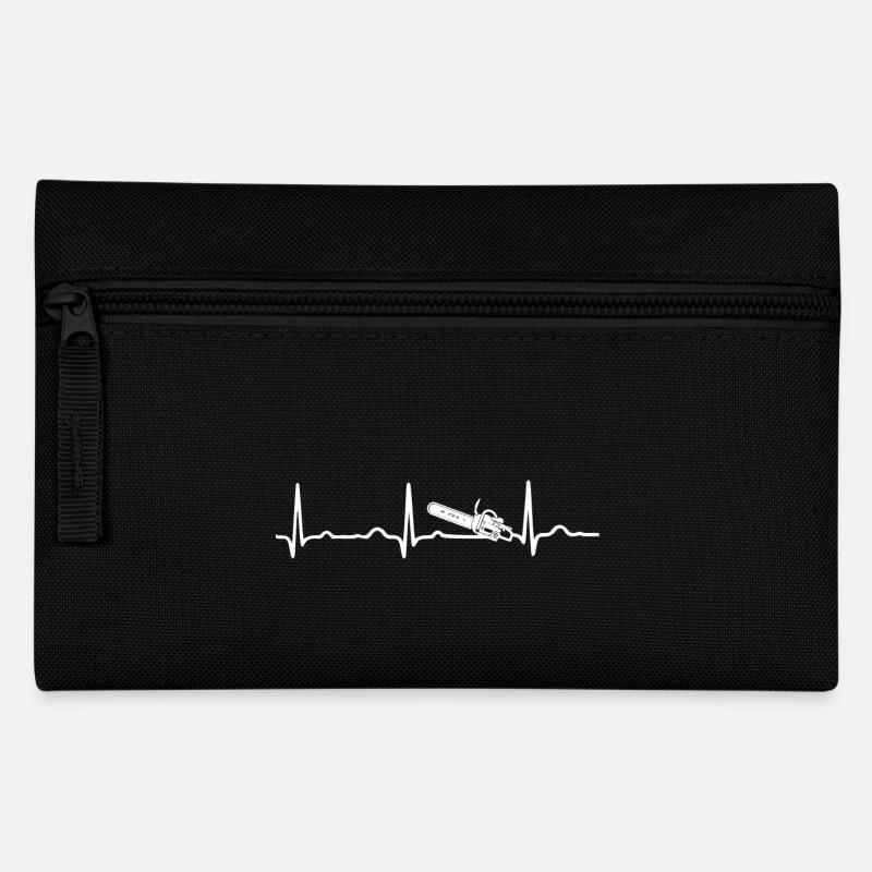 EKG HERZSCHLAG KETTENSÄGE weiß - Federtasche - Schwarz