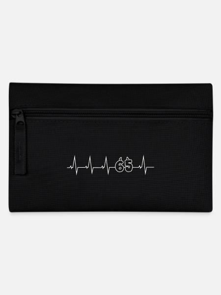 65 Jahre - Happy Birthday - Herzschlag - Federtasche - Schwarz