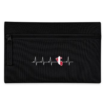 I love Peru - heartbeat - Pencil Case - black - Front