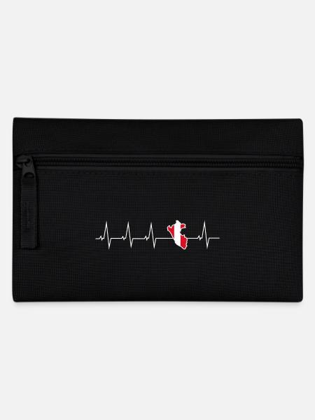 Ich liebe Peru - Herzschlag - Federtasche - Schwarz