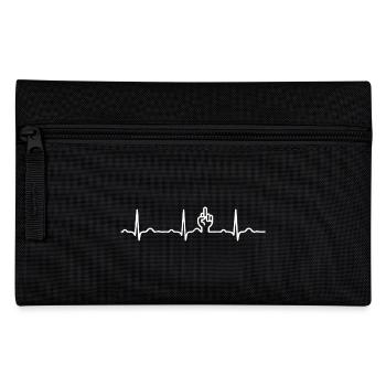 GIFT - EKG HEARTLINIE MITTELFINGER FUCK White - Pencil Case - black - Front