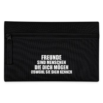 Freunde mögen dich so wie du bist T-Shirt Geschenk - Federtasche - Schwarz - Vorne