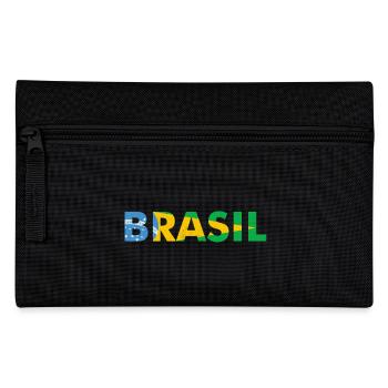 Brasilien Flaggendesign in Nationalfarben - Federtasche - Schwarz - Vorne