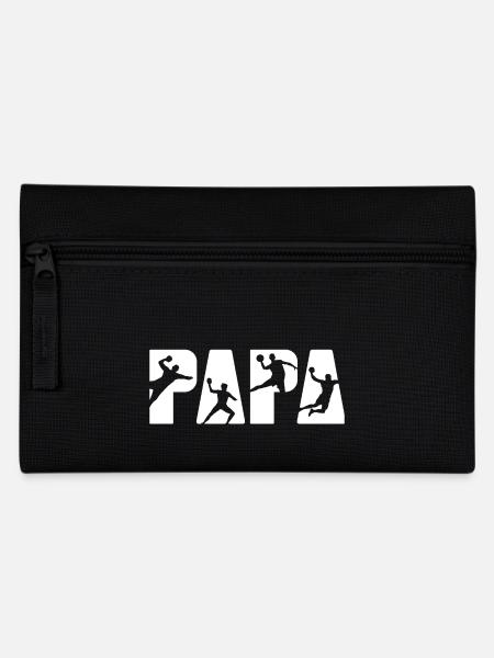 Handball Papa Vater Tshirt Sport Geschenk - Federtasche - Schwarz