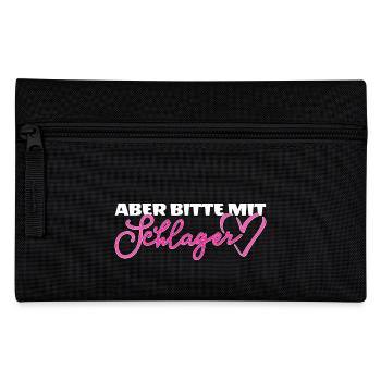 Schlagerherz Aber bitte mit Schlager - Federtasche - Schwarz - Vorne