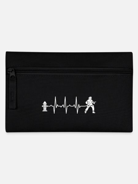 Feuerwehrmann Feuerwehr Herzschlag - Federtasche - Schwarz