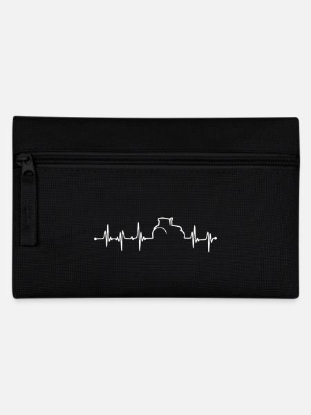 Traktor- Heartbeat - Bauer- Landwirt - Federtasche - Schwarz