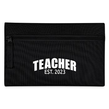 Enseignant Est. 2023 Diplôme d’enseignant Cadeau d’enseignant - Trousse - noir - Devant