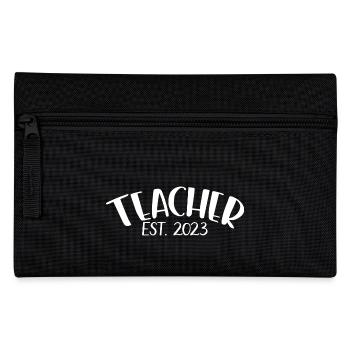 Enseignant Est. 2023 Diplôme d’enseignant Cadeau d’enseignant - Trousse - noir - Devant