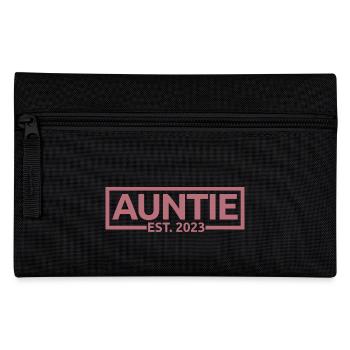 Auntie Est. 2023, Auntie To Be, Pregnancy Reveal - Pencil Case - black - Front