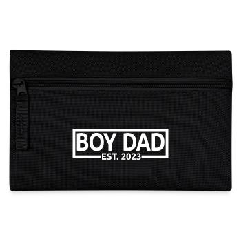 Boy Dad Est. 2023 Baby Shower Pregnancy Reveal - Pencil Case - black - Front
