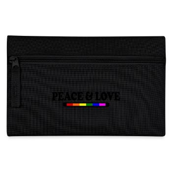 Peace and love - Pencil Case - black - Front